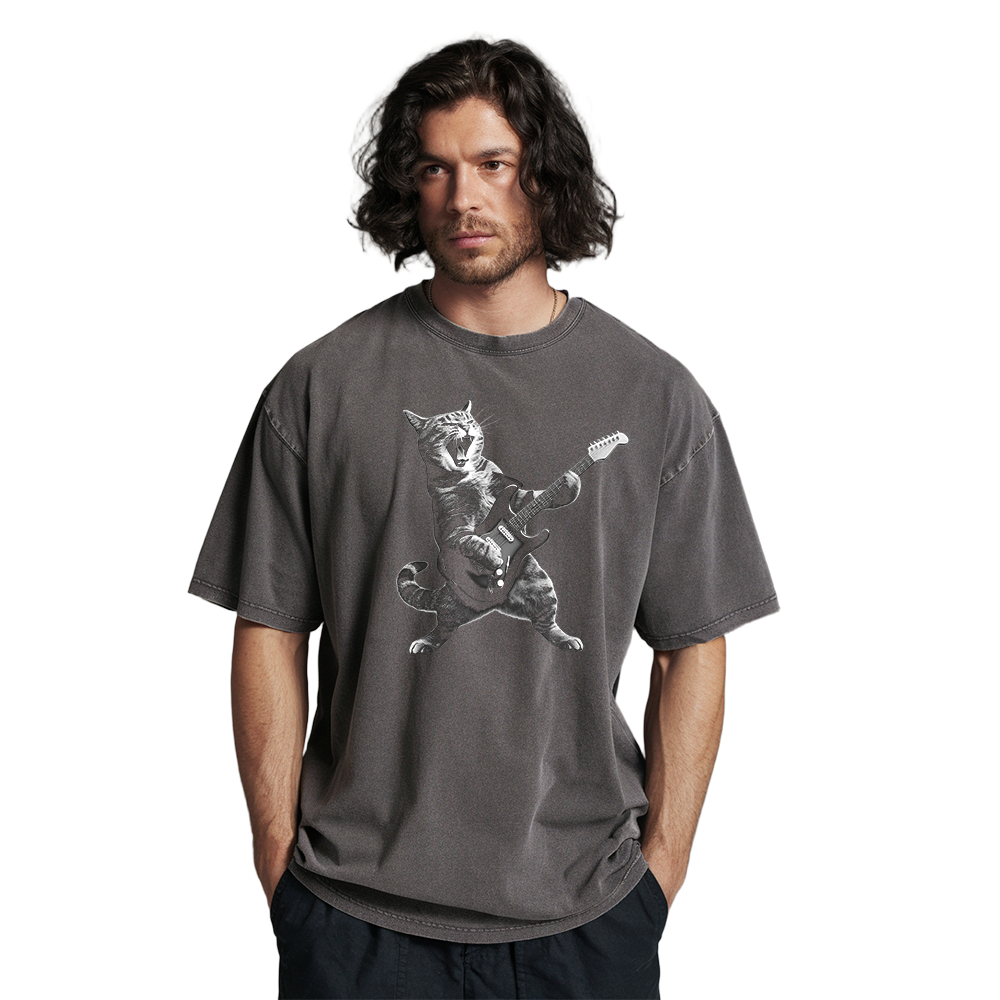 Rockin' Cat Unisex Garment-Dyed T-Shirt