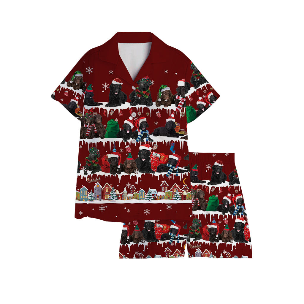 Curly Coated Retriever Snow Christmas Back