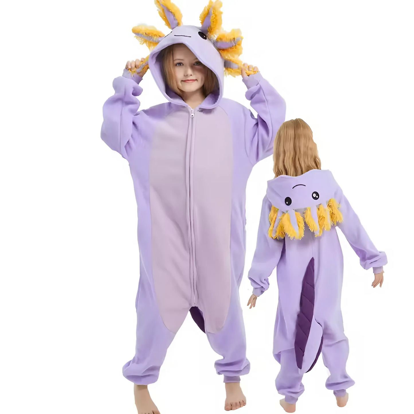 Kids' Axolotl Onesie Kigurumi | Cartoon Animal Pajama & Cosplay