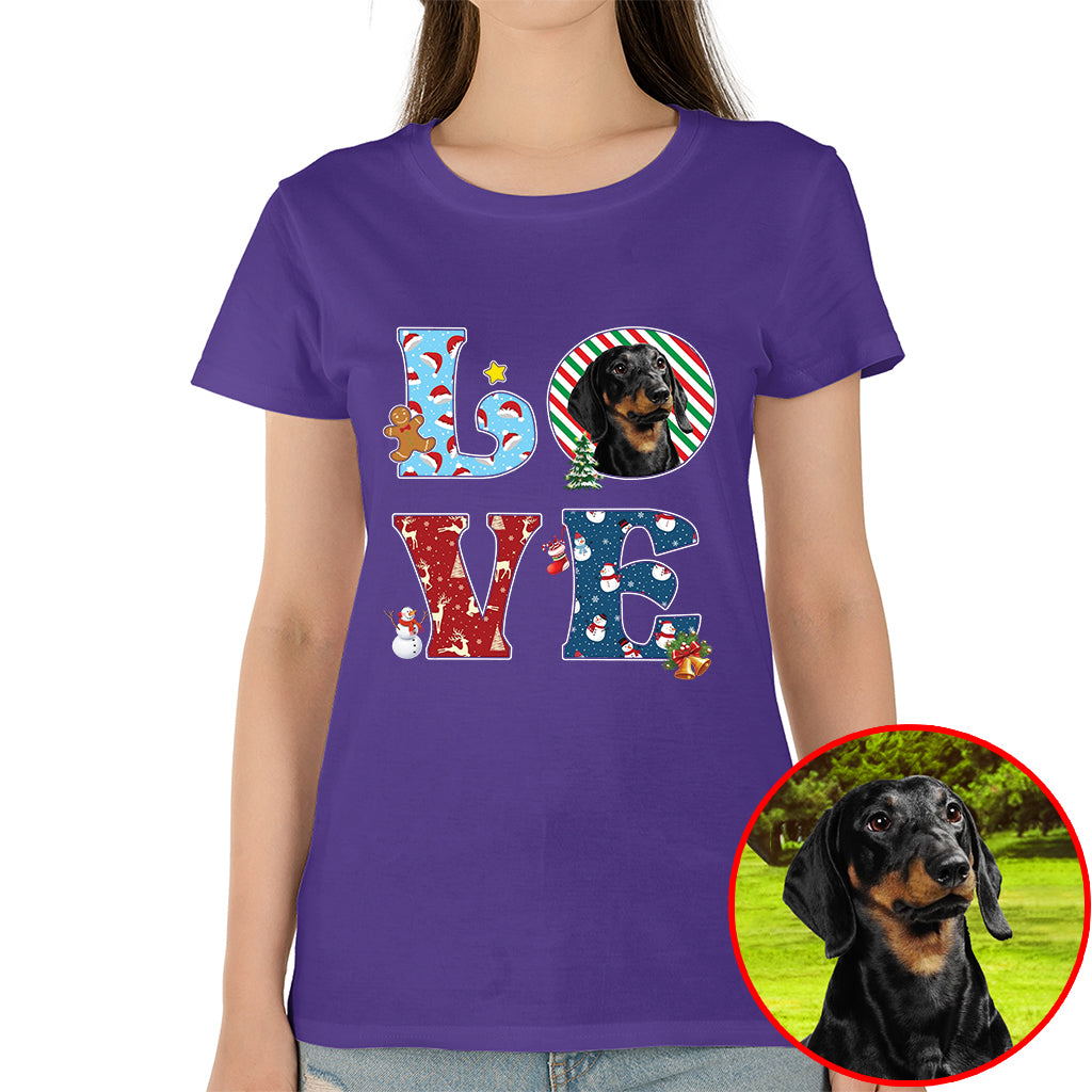 Dog Photo Christmas Shirt - Custom Holiday Gift For Pet Lovers