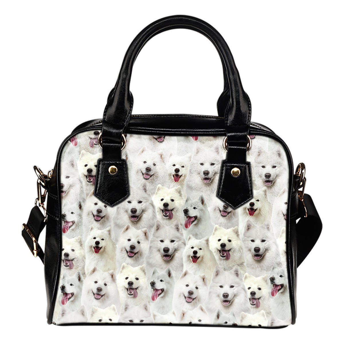 Samoyed Full Face Shoulder Handbag