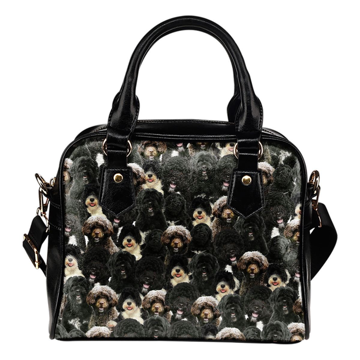 Portuguese Water Dog Full Face Shoulder Handbag