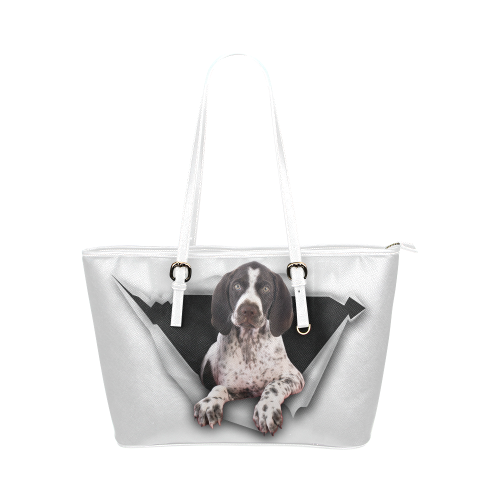 German Shorthaired Pointer Leather Tote Bag