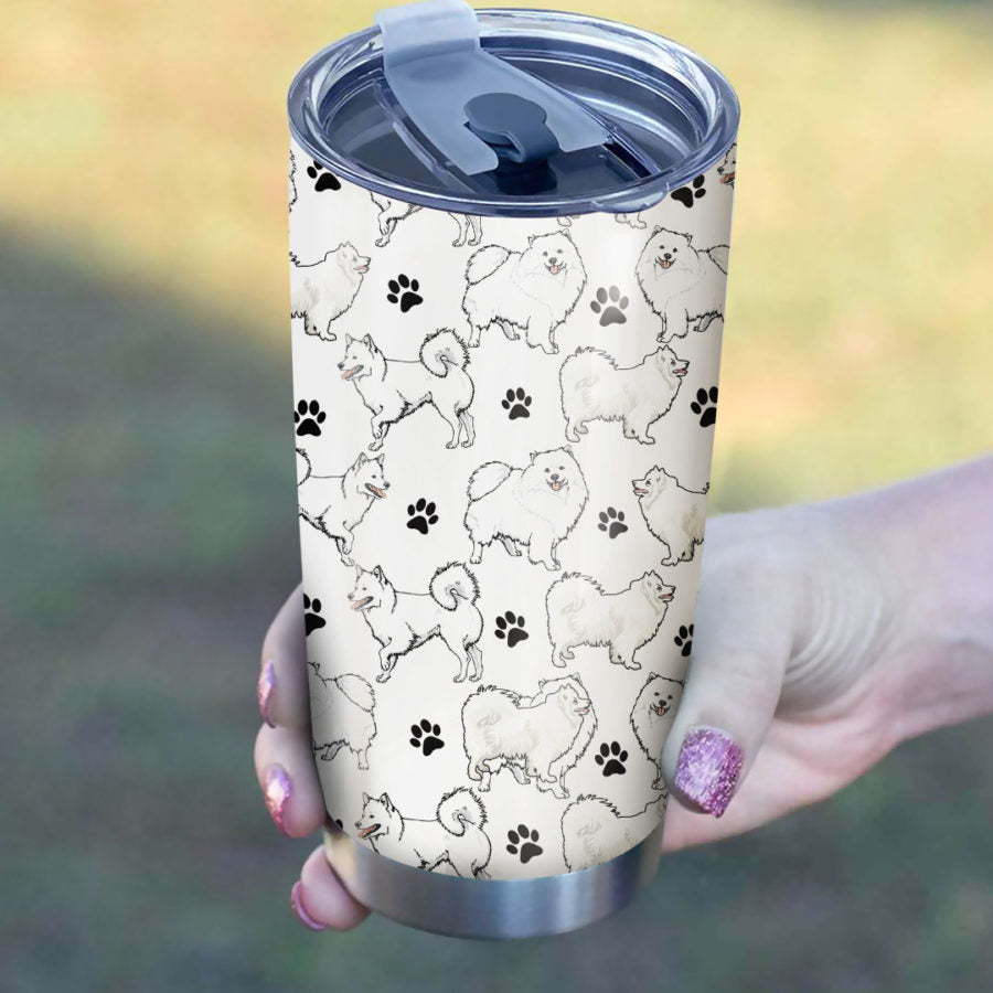 American Eskimo Dog Paw Tumbler Cup