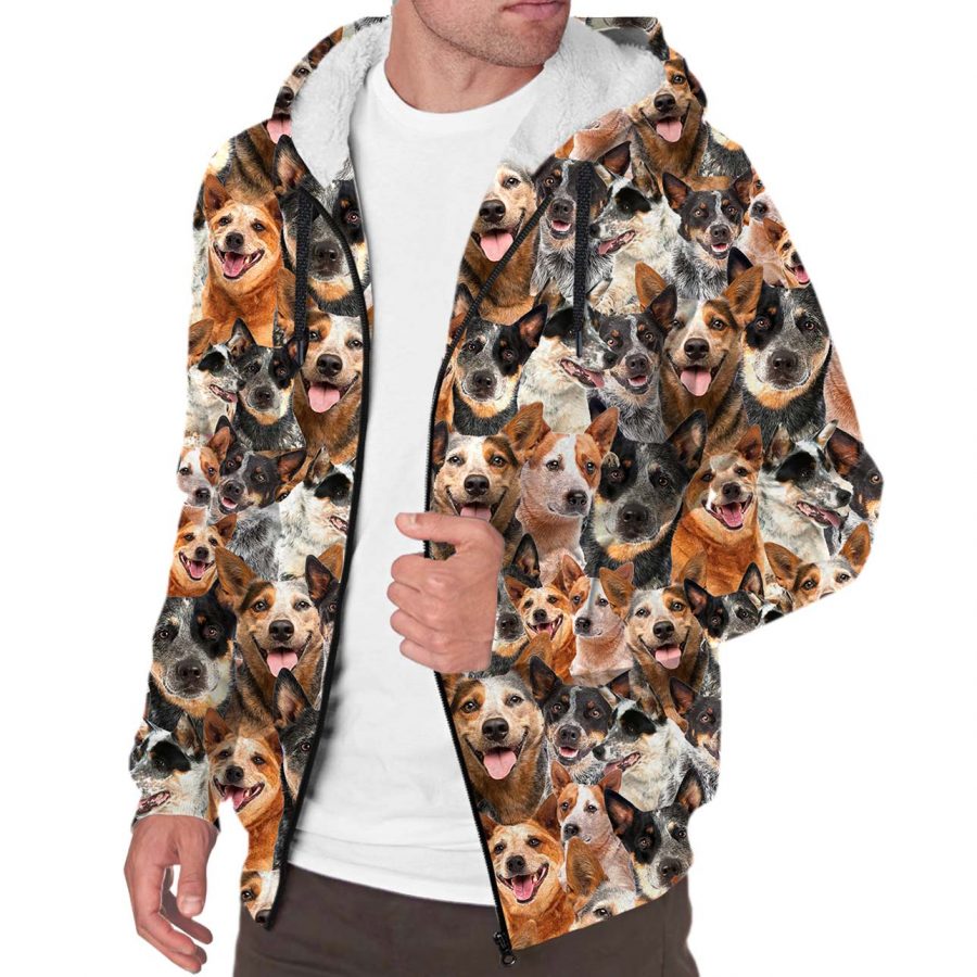 Australian Cattle Dog Full Face Fleece Hoodie