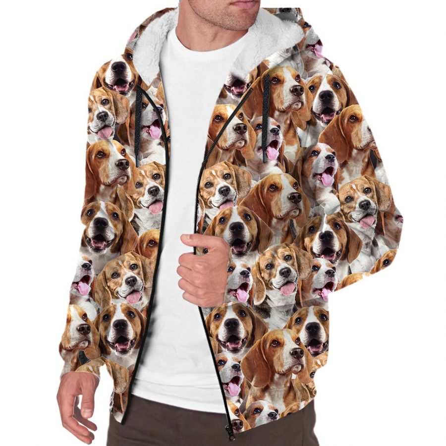 Beagle Full Face Fleece Hoodie