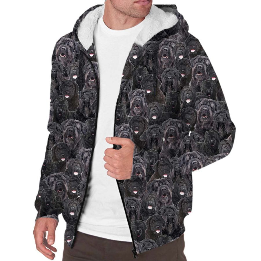 Black Russian Terrier Full Face Fleece Hoodie