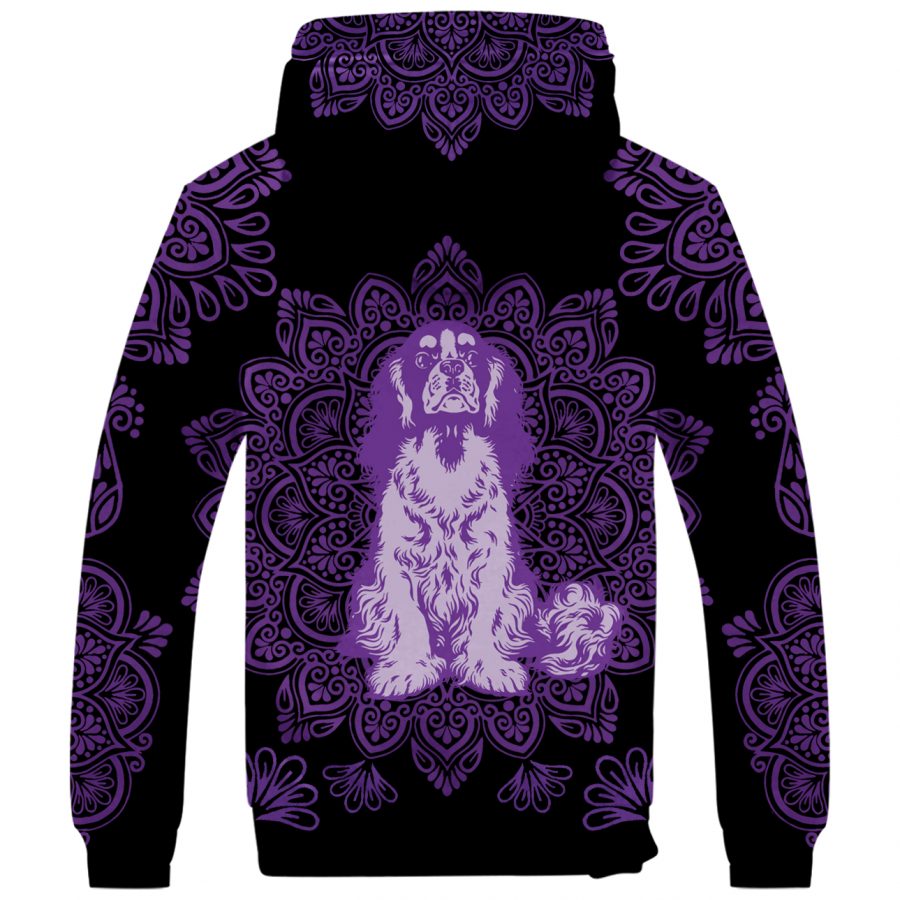 Cavalier King Charles Spaniel Mandala Fleece Hoodie
