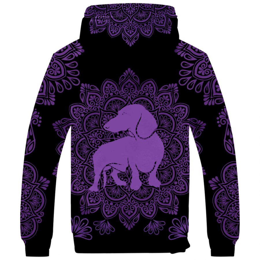 Dachshund Mandala Fleece Hoodie