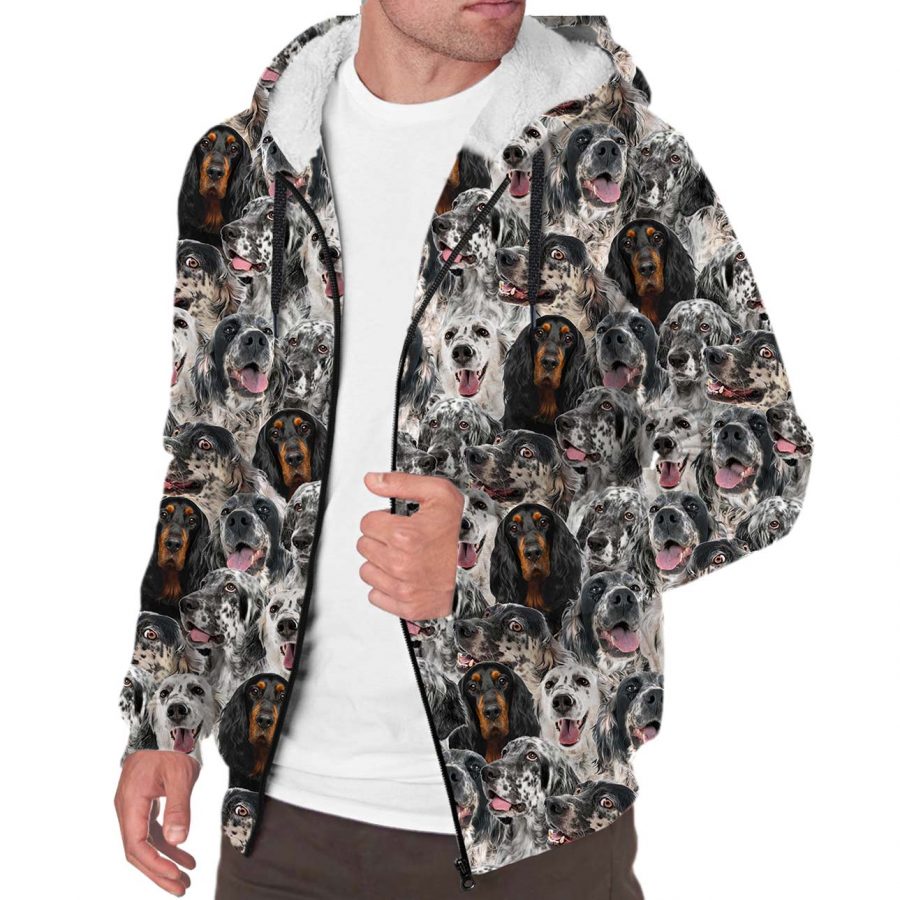 English Setter Full Face Fleece Hoodie