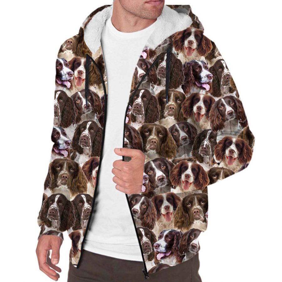 English Springer Spaniel Full Face Fleece Hoodie