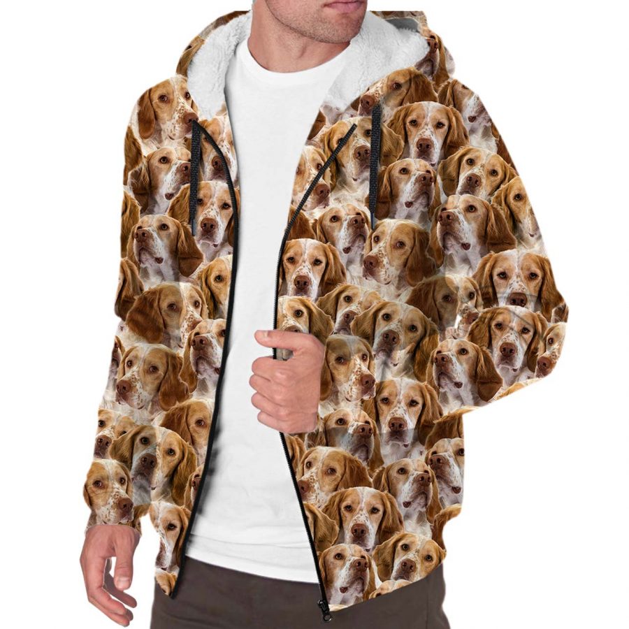 French Spaniel Full Face Fleece Hoodie