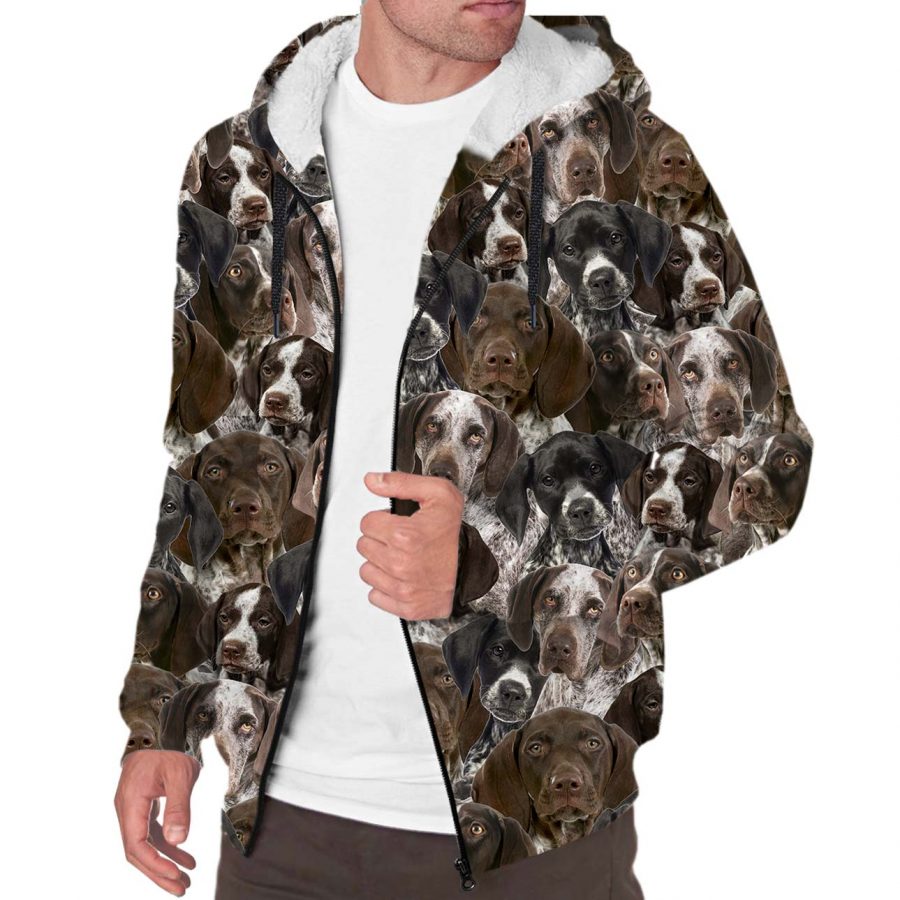 German Shorthaired Pointer Full Face Fleece Hoodie