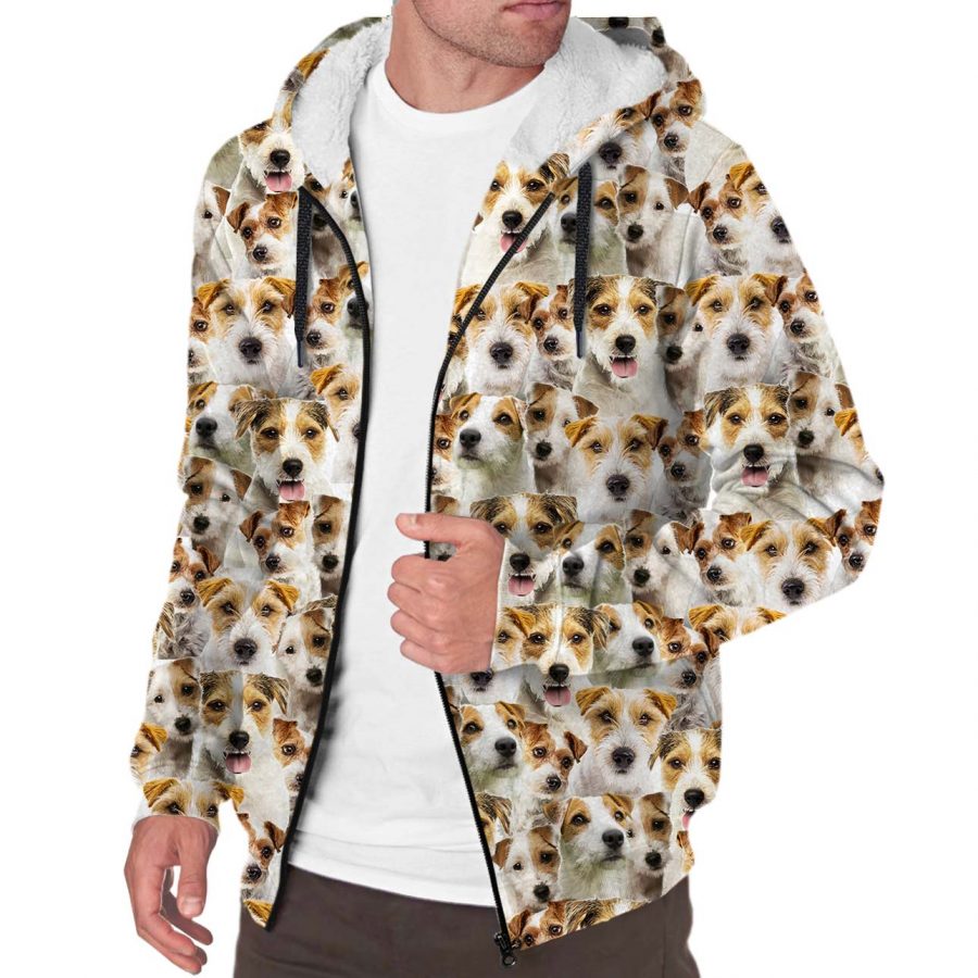 Parson Russell Terrier Full Face Fleece Hoodie