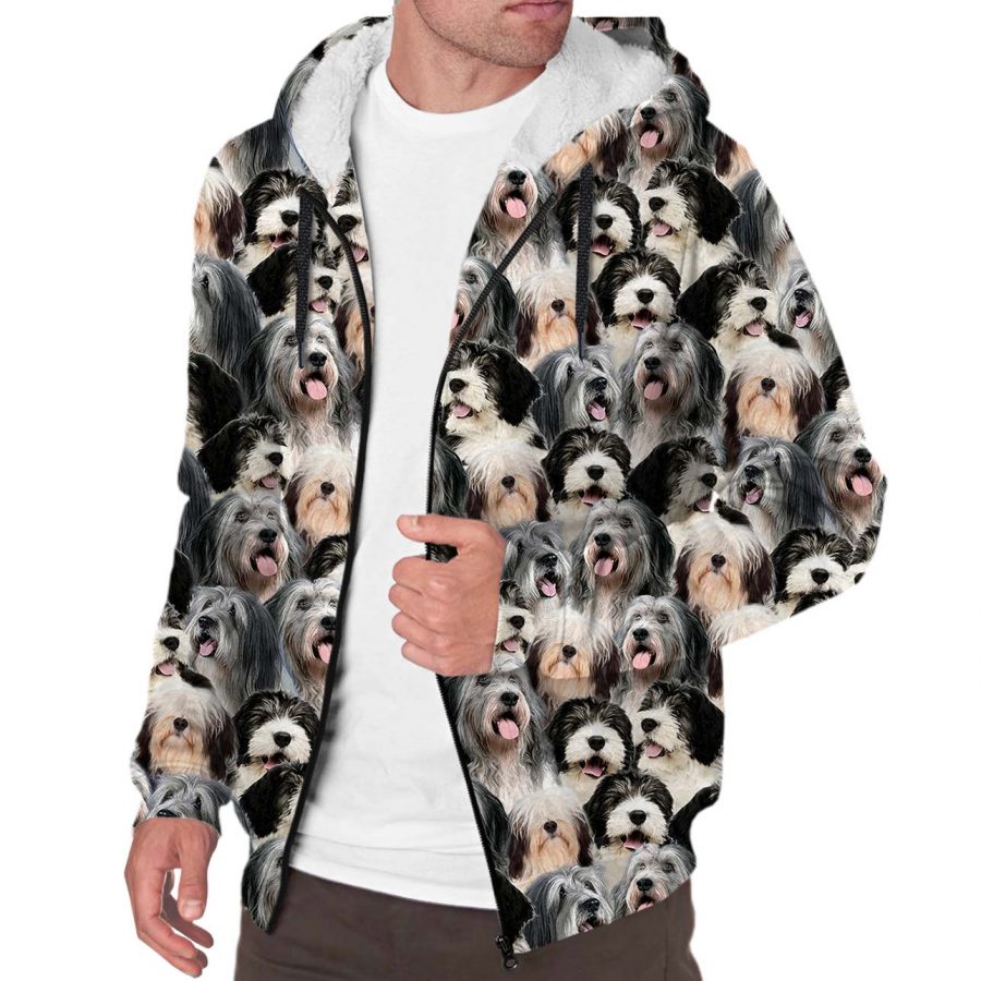 Polish Lowland Sheepdog Full Face Fleece Hoodie