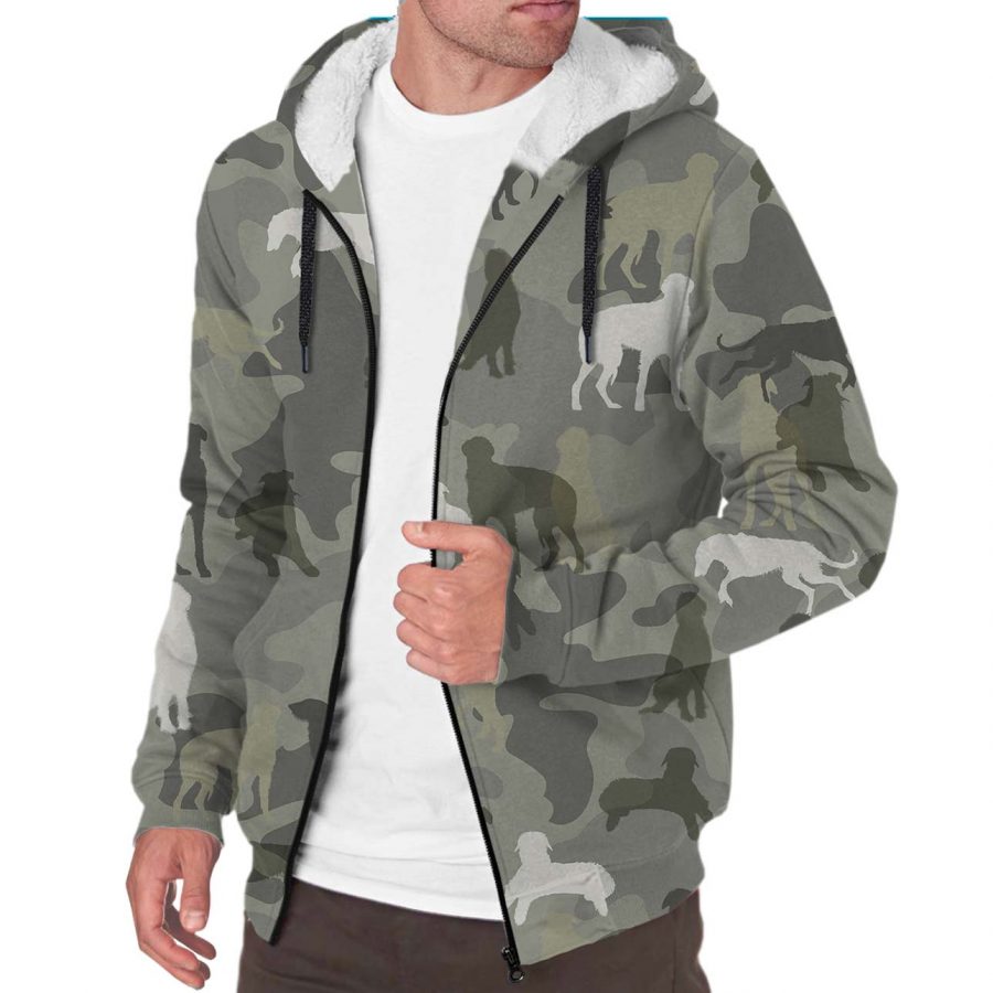 Scottish Deerhound Camo Fleece Hoodie