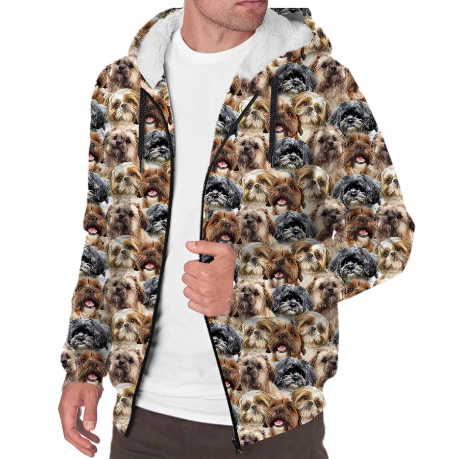 Shih Poo Full Face Fleece Hoodie