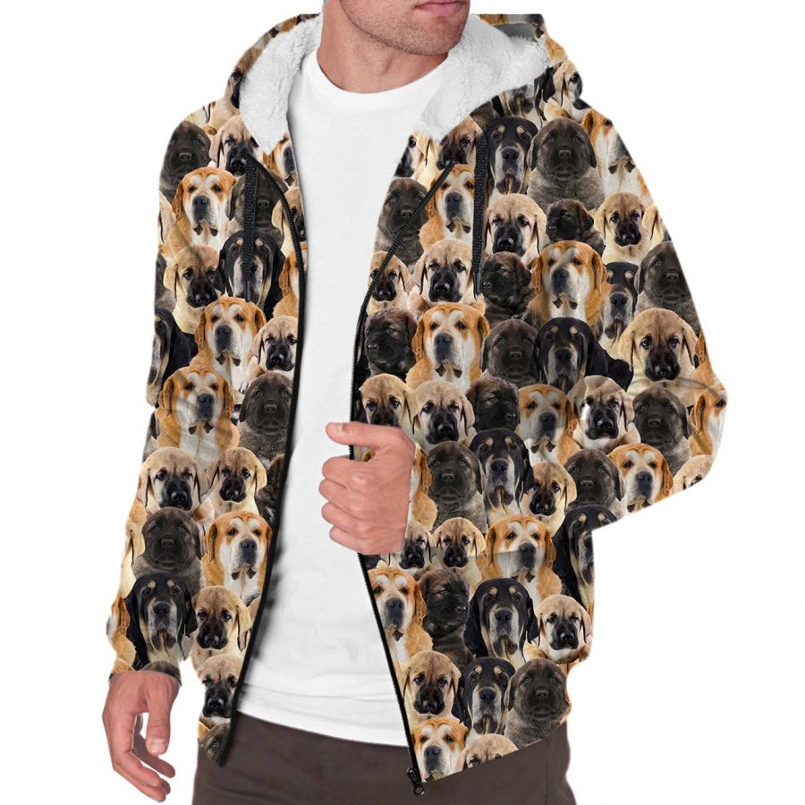 Spanish Mastiff Full Face Fleece Hoodie
