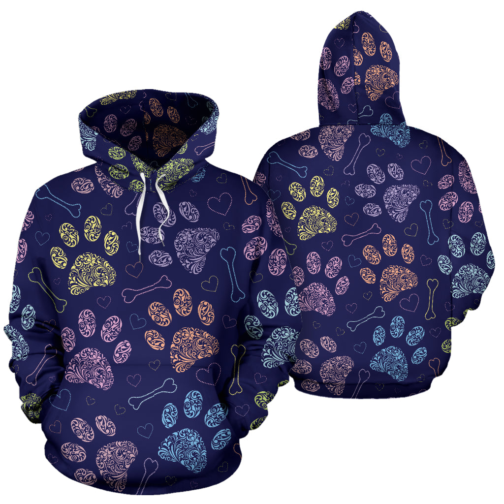 Paw prints all over print hoodie