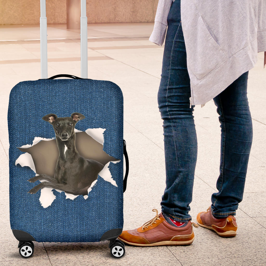 Greyhound Torn Paper Luggage Covers