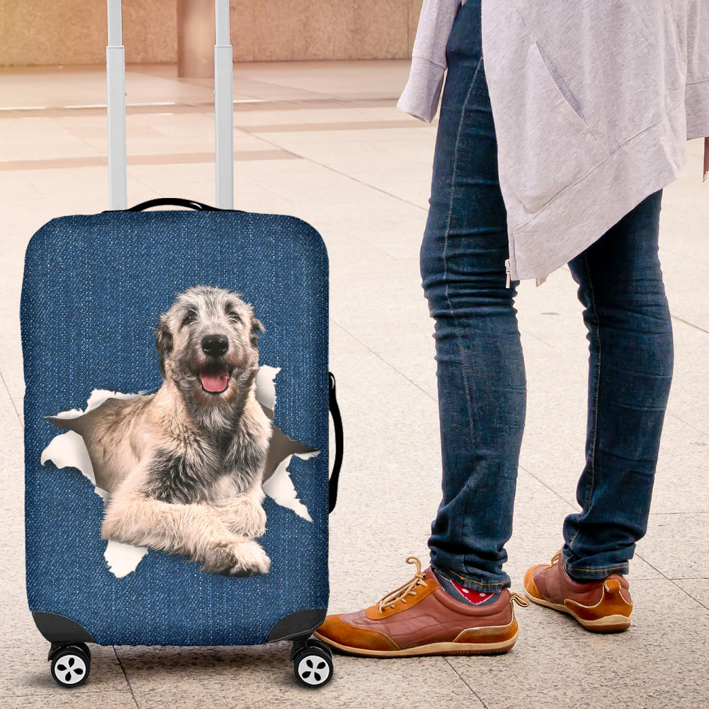 Irish Wolfhound Torn Paper Luggage Covers