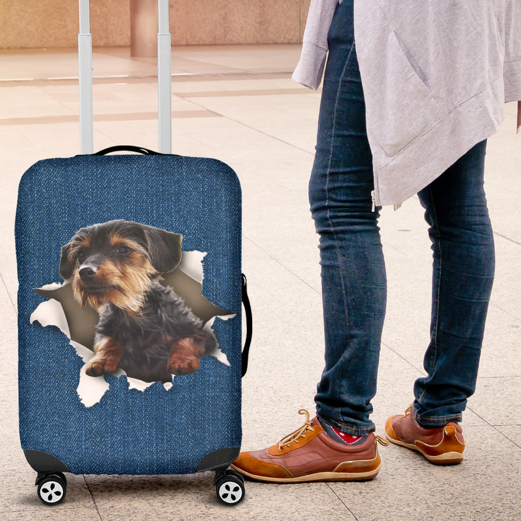 Dorkie Torn Paper Luggage Covers