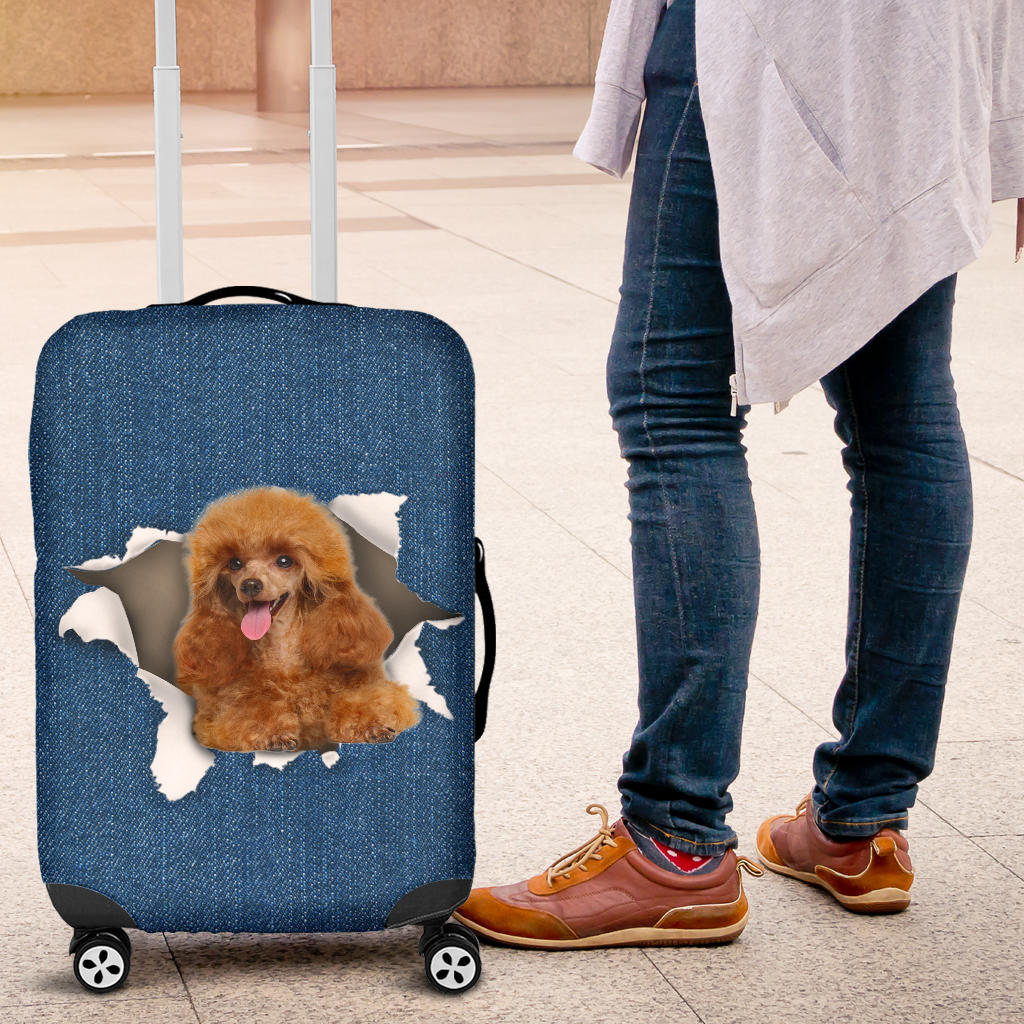 Poodle Torn Paper Luggage Covers