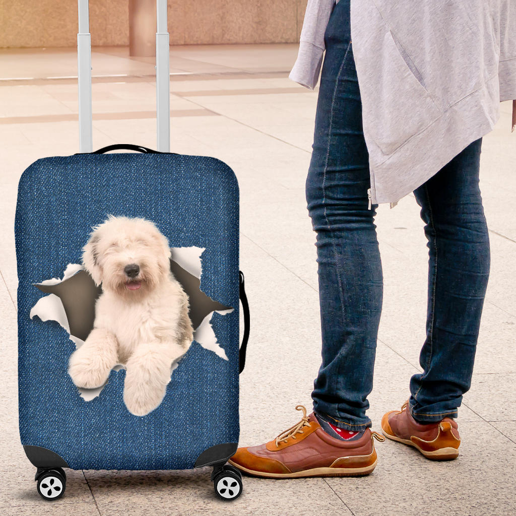 Old English Sheepdog Torn Paper Luggage Covers