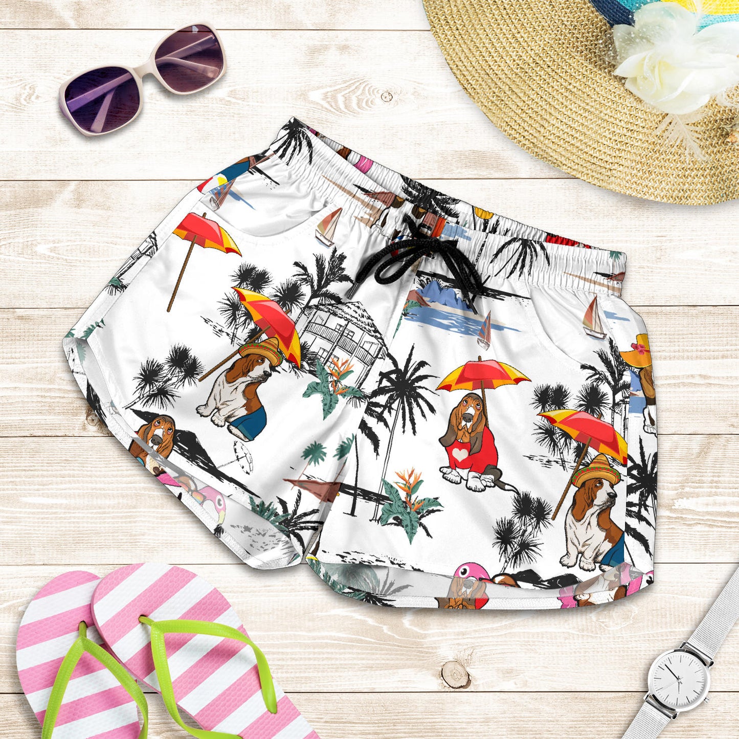 Basset Hound-Summer Beach-SW