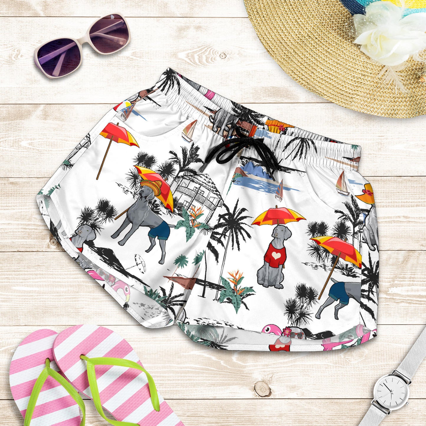 Weimaraner-Summer Beach-SW