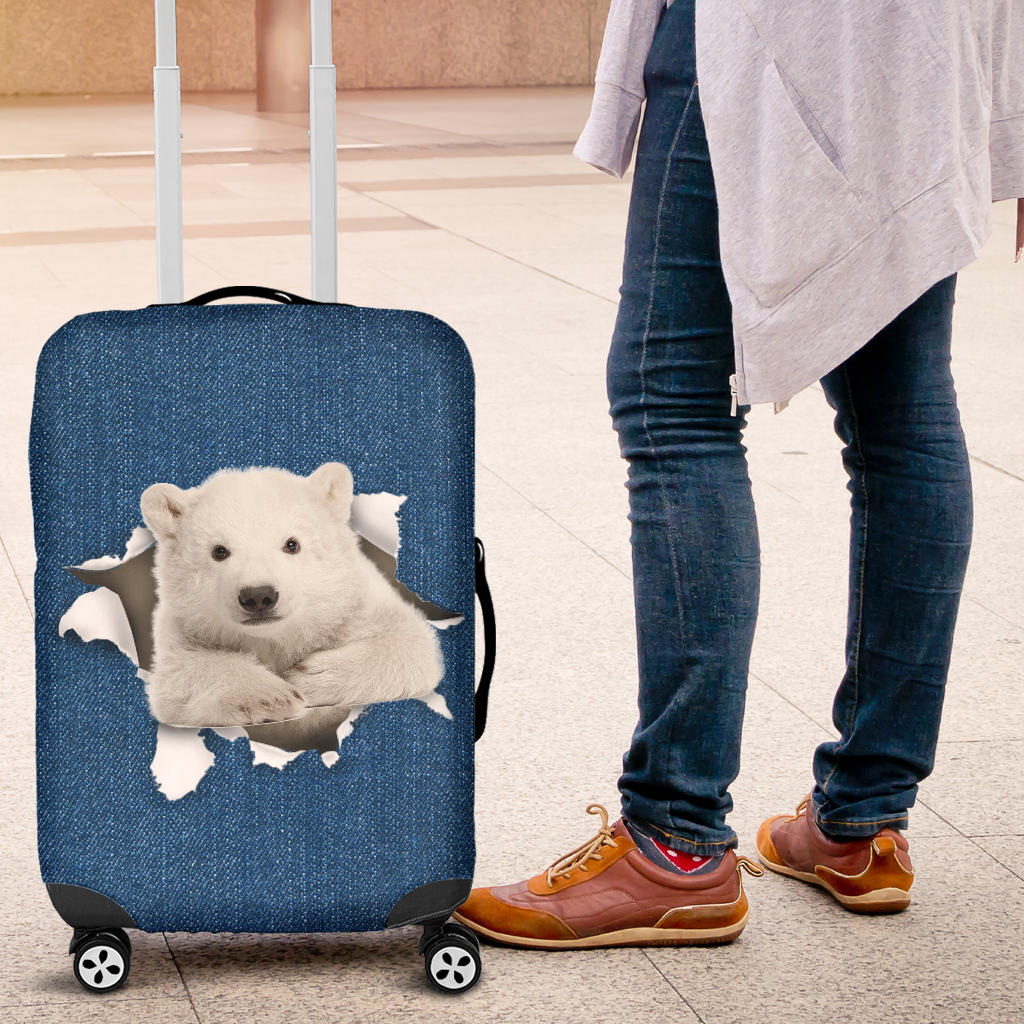 Polar Bear Torn Paper Luggage Covers