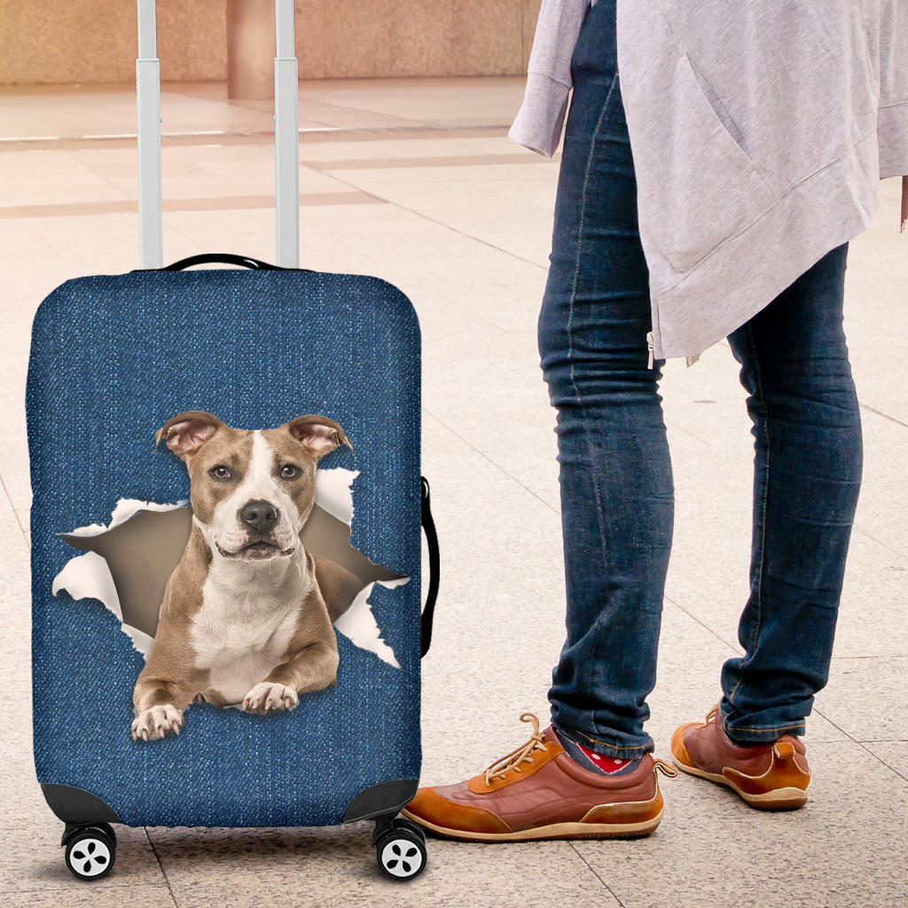 American Staffordshire Terrier Torn Paper Luggage Covers