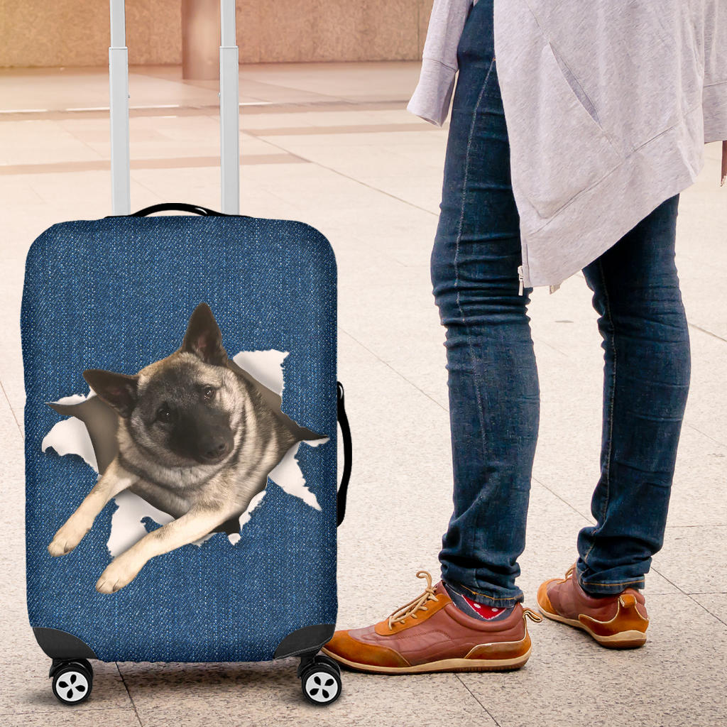Norwegian Elkhound Torn Paper Luggage Covers