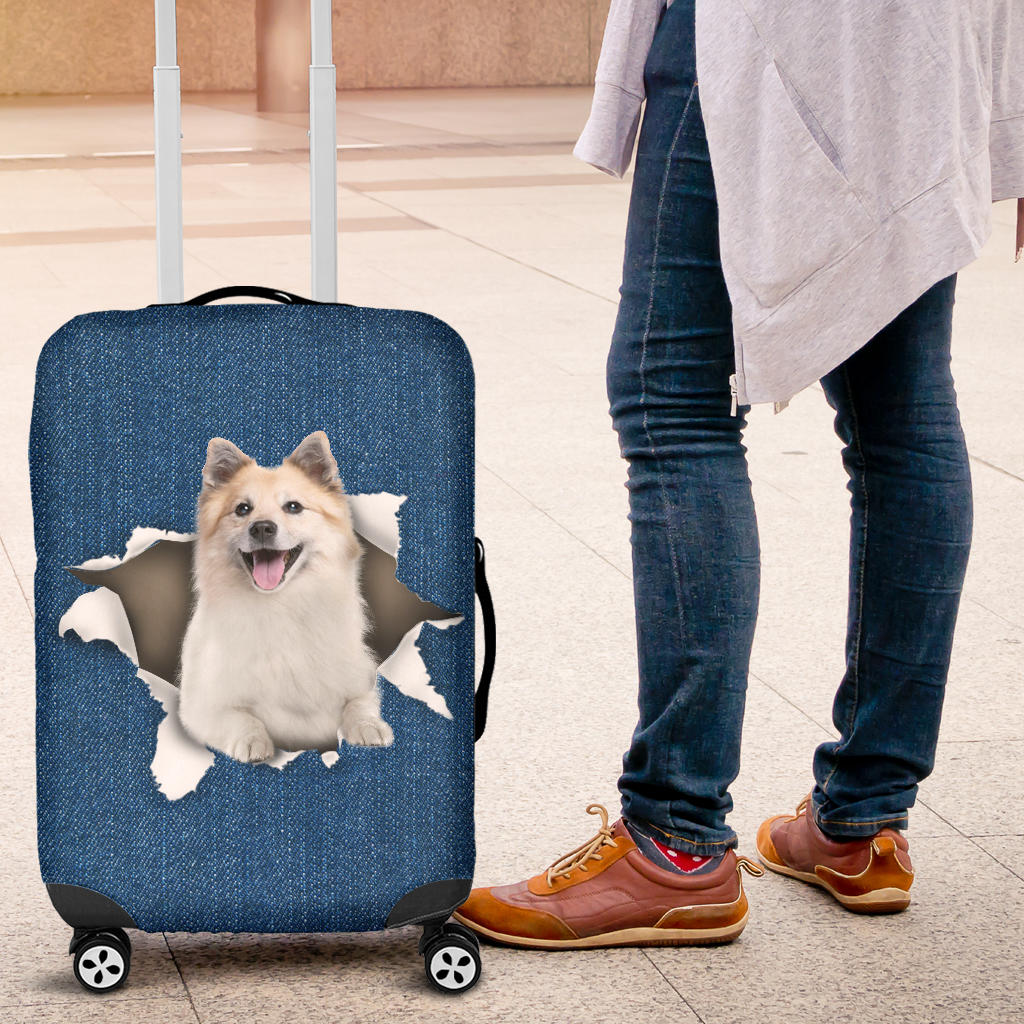Icelandic Sheepdog Torn Paper Luggage Covers