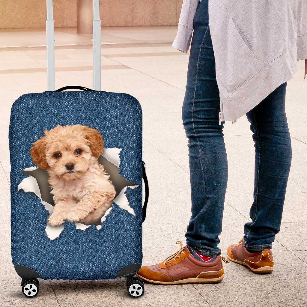 Maltipoo Torn Paper Luggage Covers