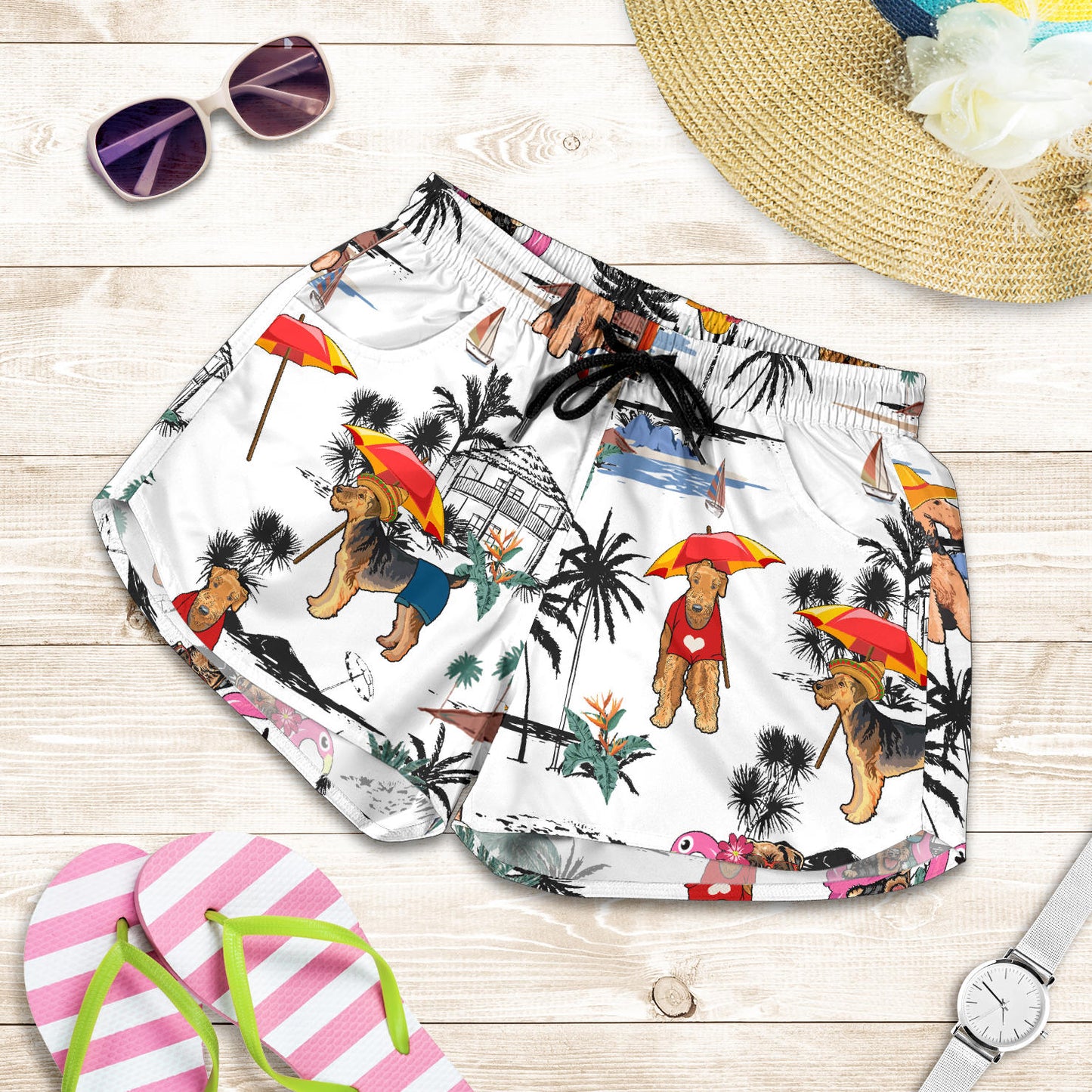 Airedale Terrier-Summer Beach-SW