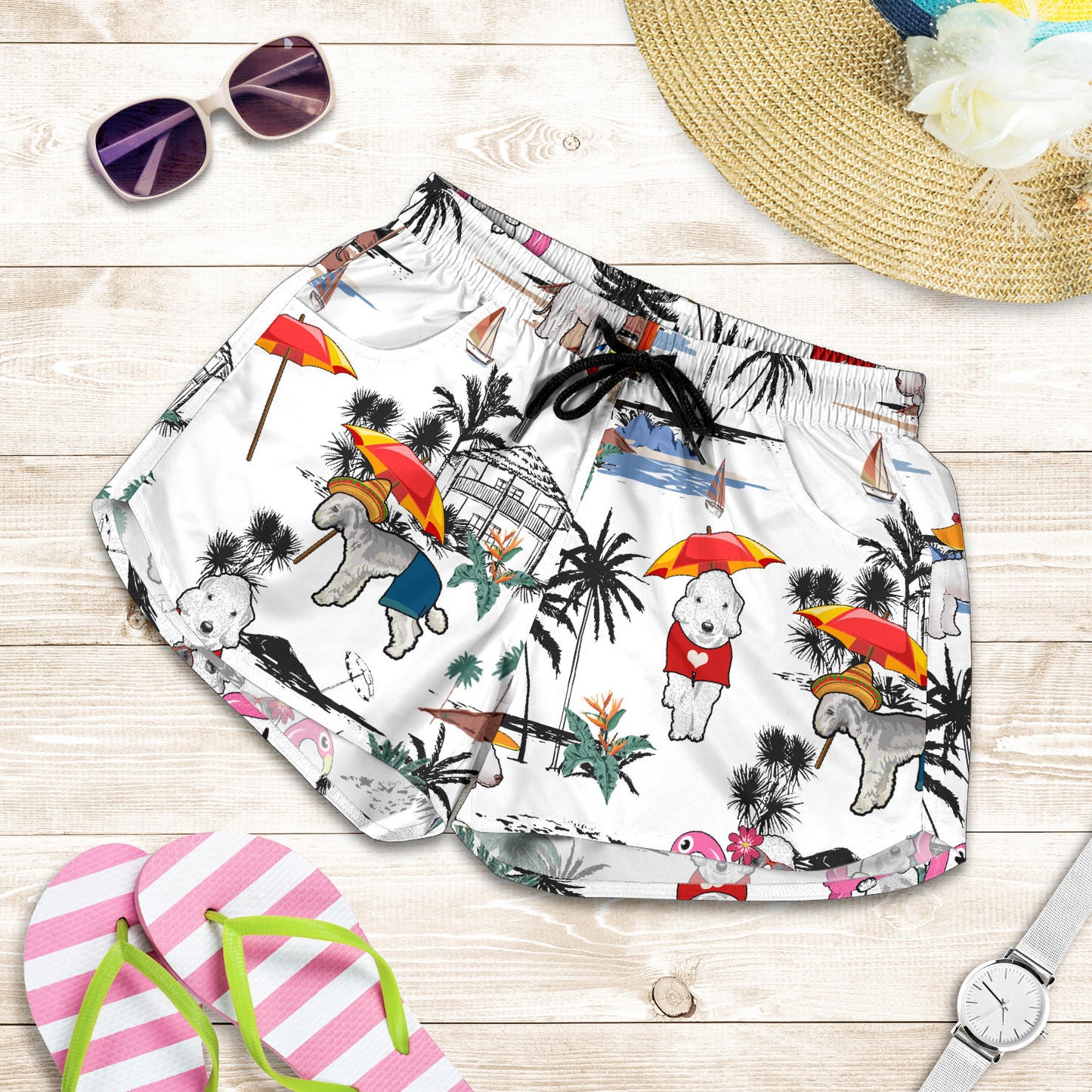 Bedlington Terrier-Summer Beach-SW