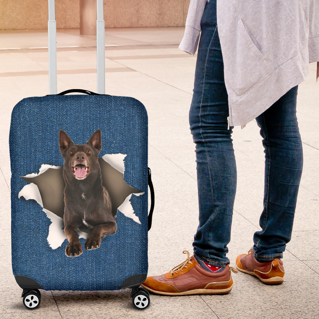 Australian Kelpie Torn Paper Luggage Covers