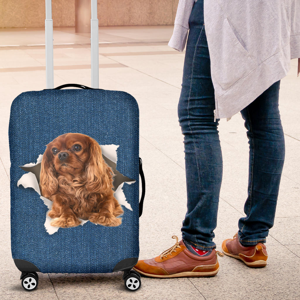 King Charles Spaniel Torn Paper Luggage Covers