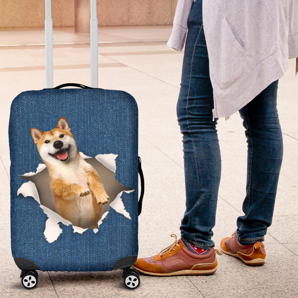 Shiba Inu Torn Paper Luggage Covers
