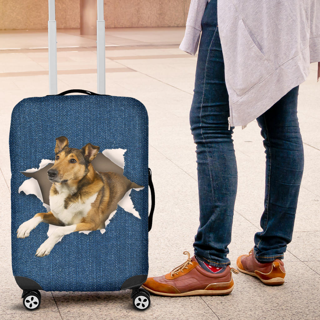 Smooth Collie Torn Paper Luggage Covers