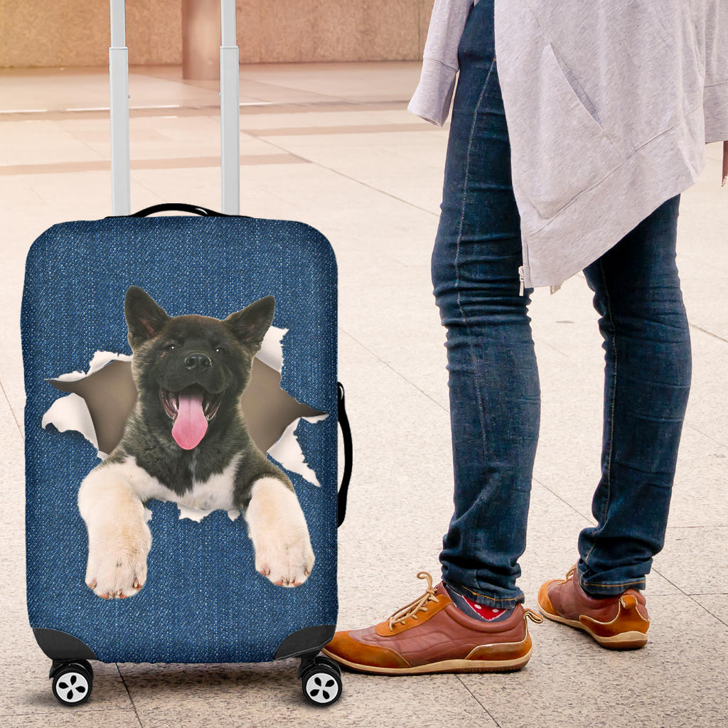 Akita Torn Paper Luggage Covers