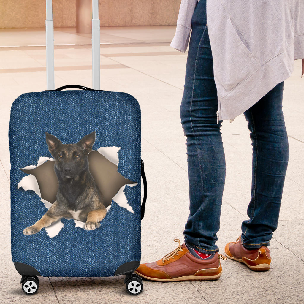 Malinois dog Torn Paper Luggage Covers