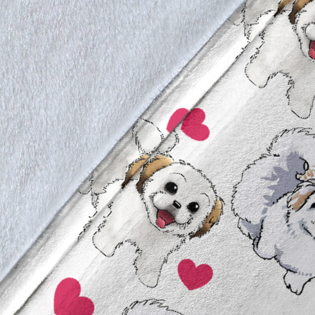 Coton De Tulear Heart Blanket