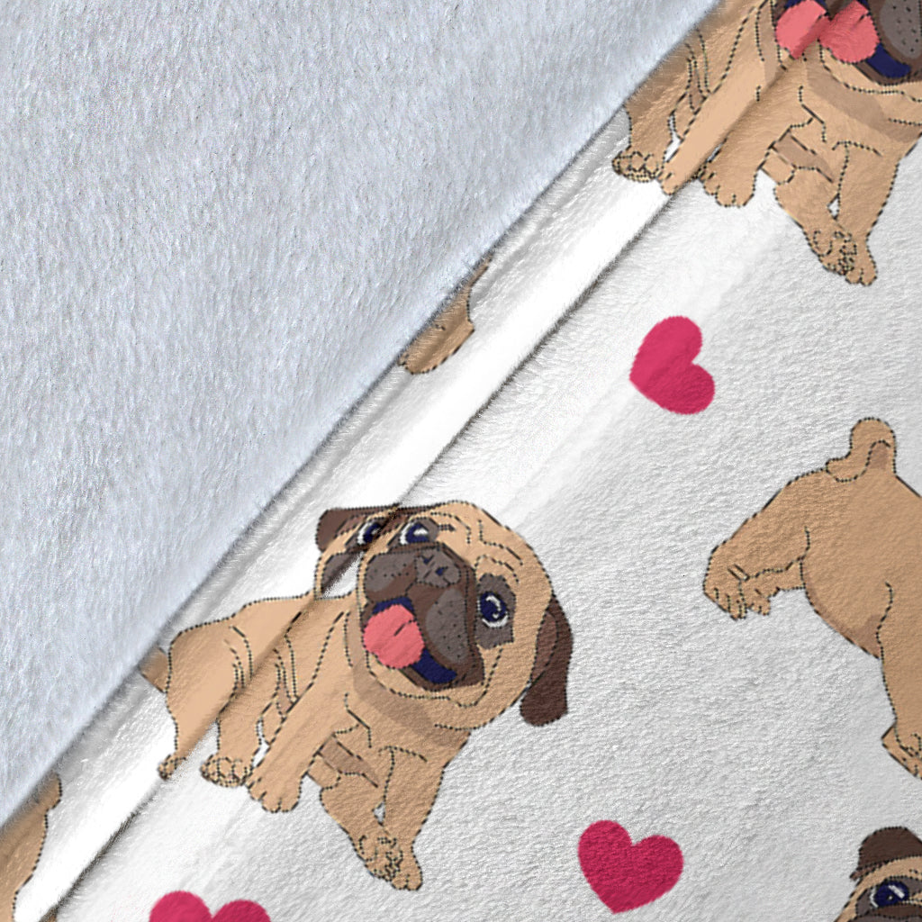 Pug Heart Blanket