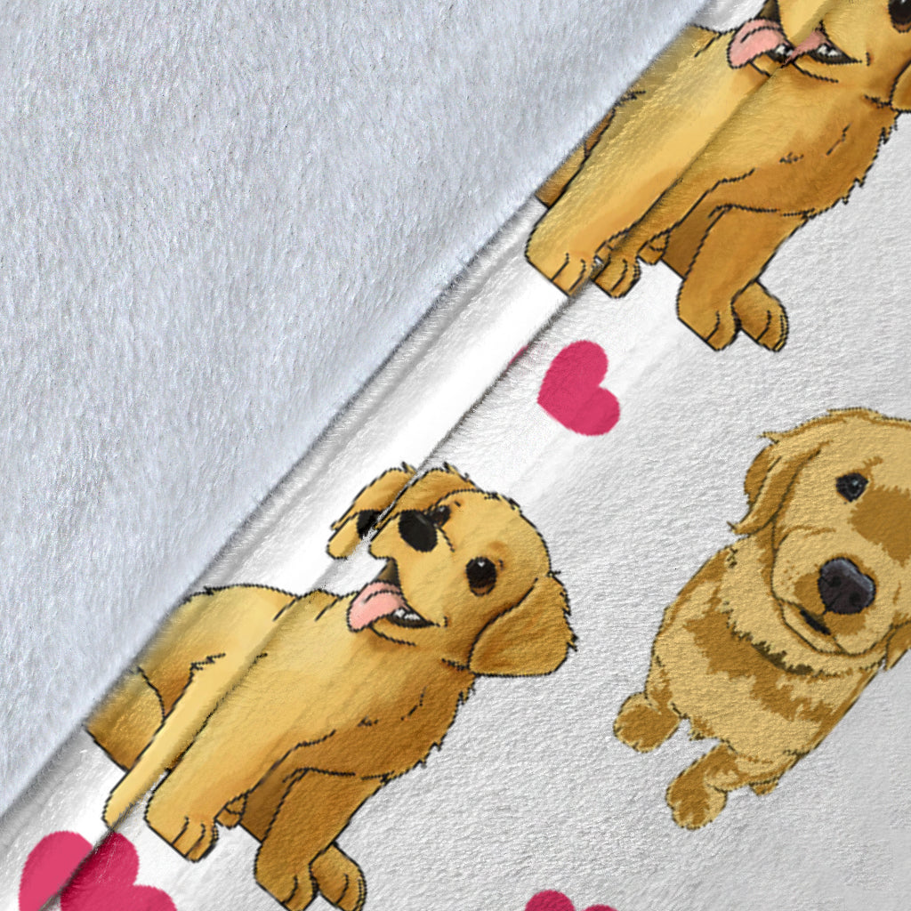 Golden Retriever Heart Blanket