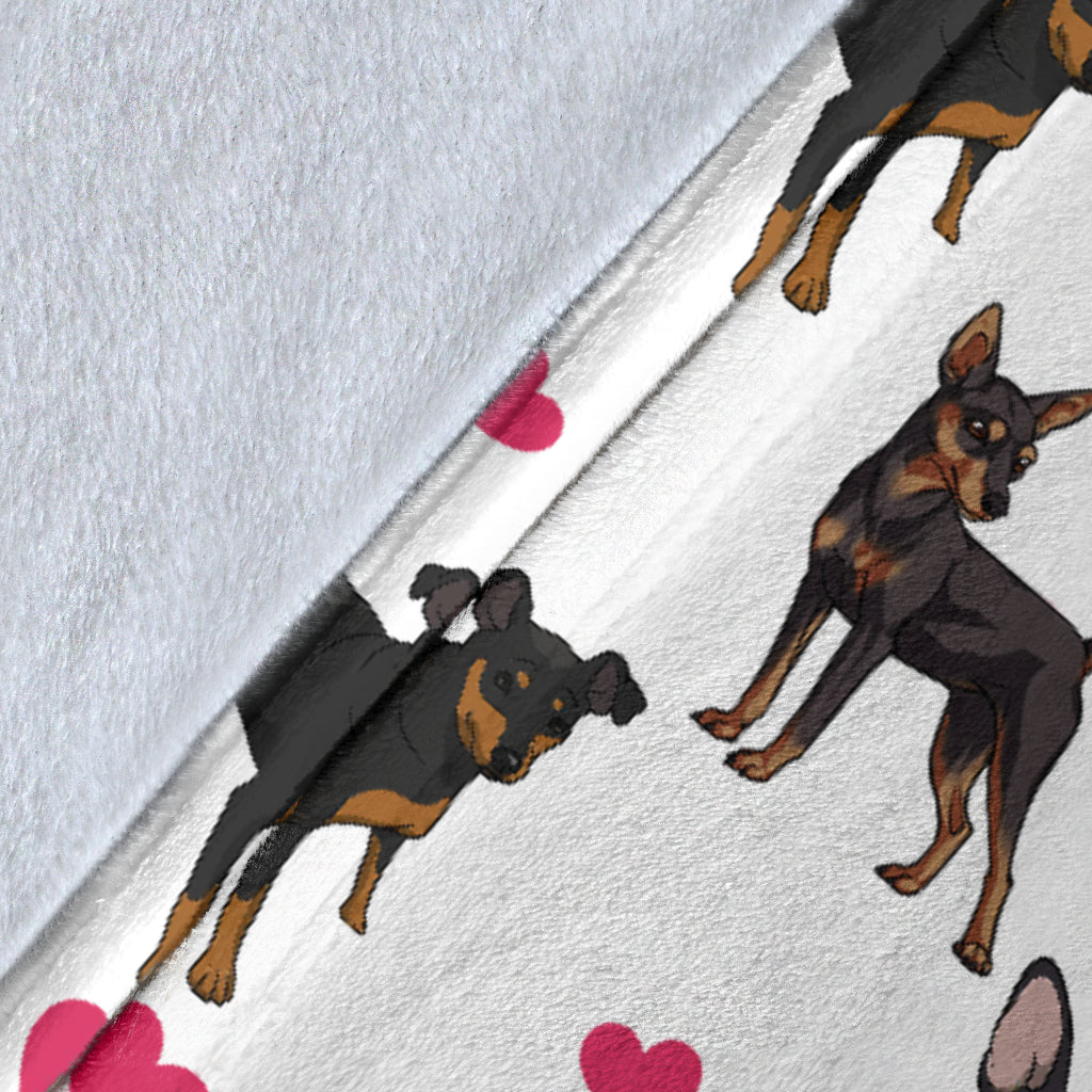 Miniature Pinscher Heart Blanket