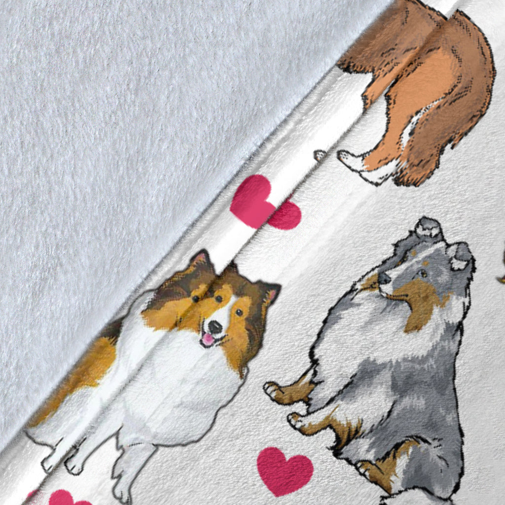 Shetland Sheepdog Heart Blanket