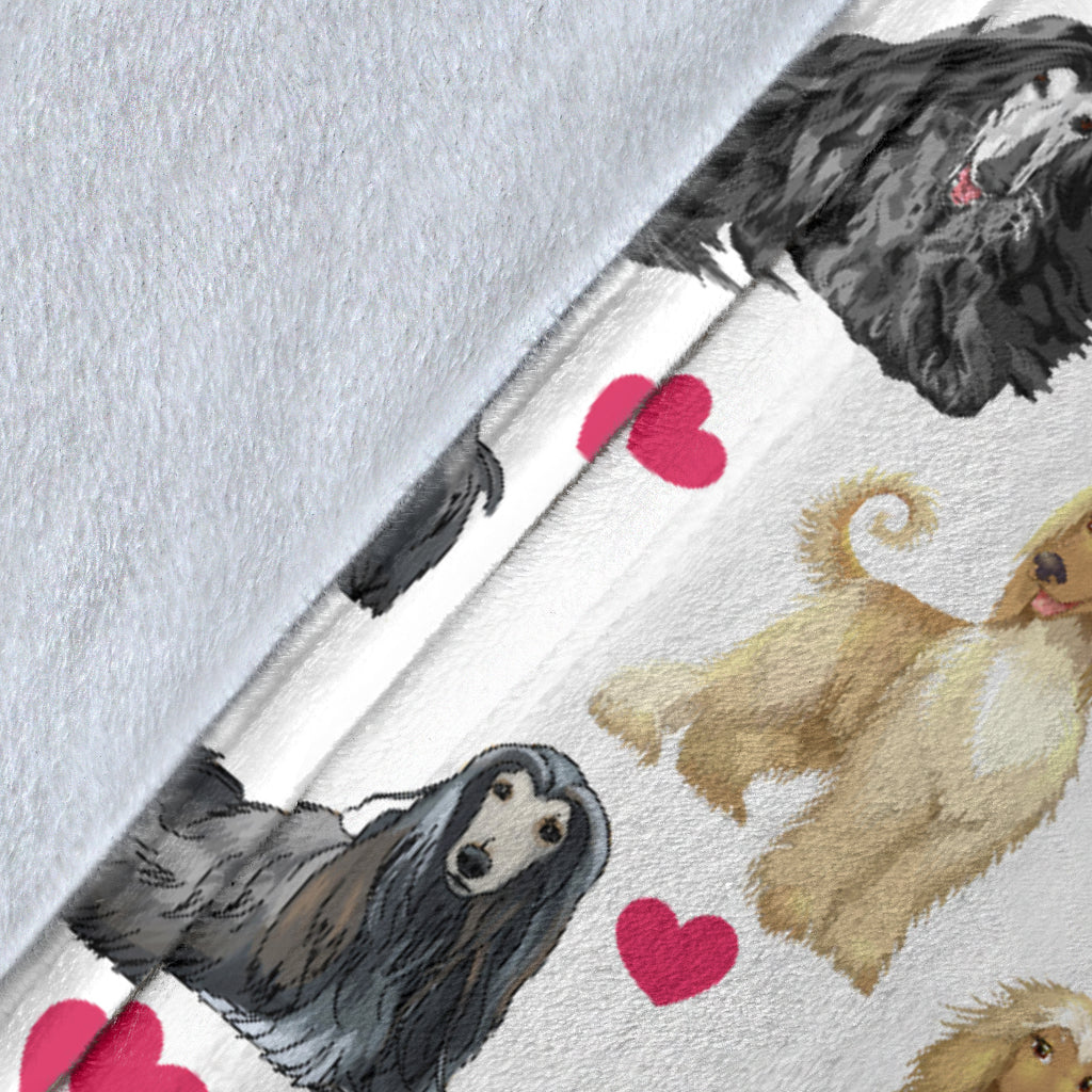 Afghan Hound Heart Blanket