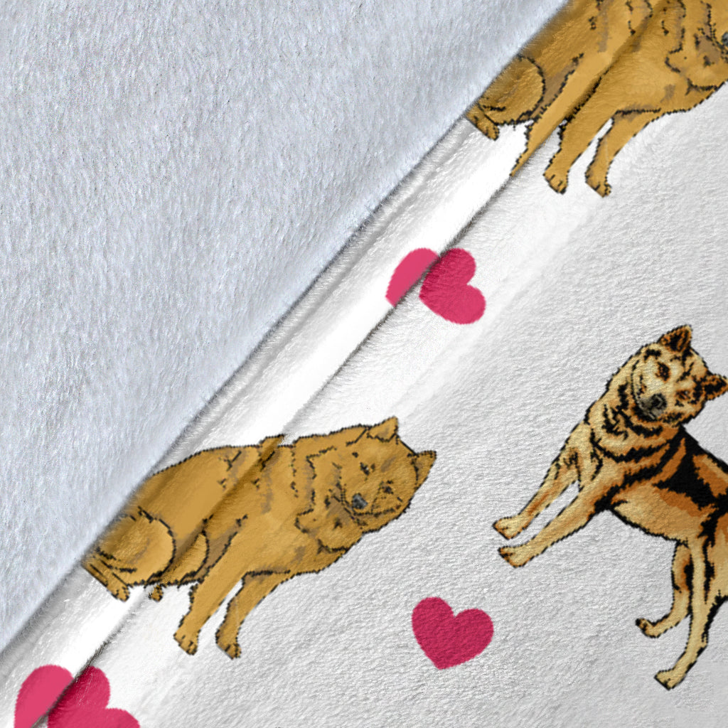 Finnish Spitz Heart Blanket